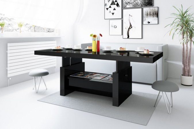 AVERSA coffee table (high gloss/wood-like decor)
